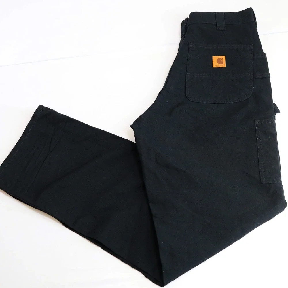 Carhartt B151-BLK Carpenter Pants Men 32x36 Black Cotton Canvas Utility Dungaree